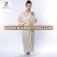 Wholesale High Quality Comfortable 100% Cotton Cream Color Luxury Kimono Collar Design Logo Printing Bathrobe For Hotel