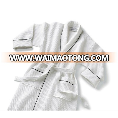 Luxury Wholesale Women and Men White Color Bath Robes Kimono Collar Bathrobe